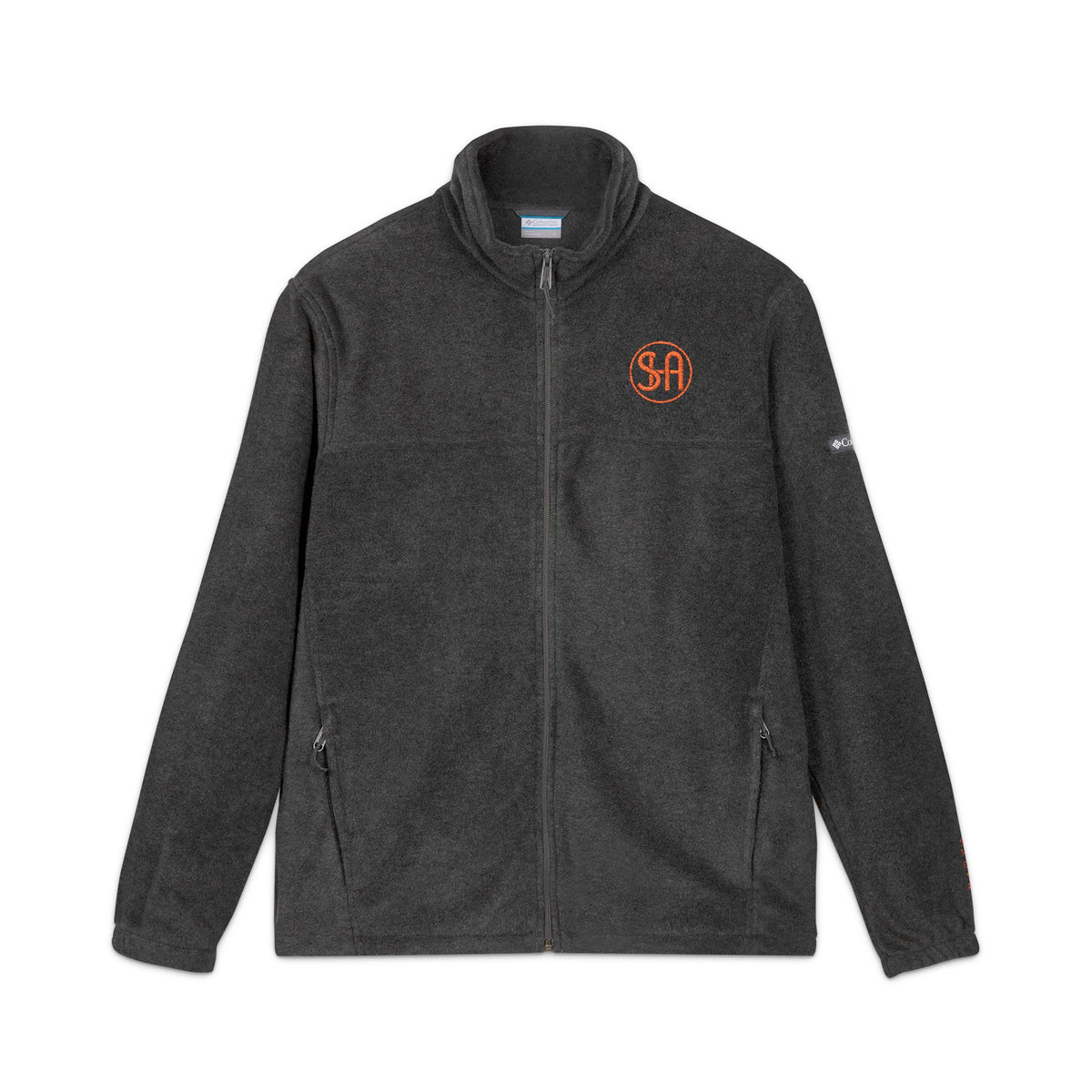 Columbia Fleece Jacket with Orange Monogram Embroidery