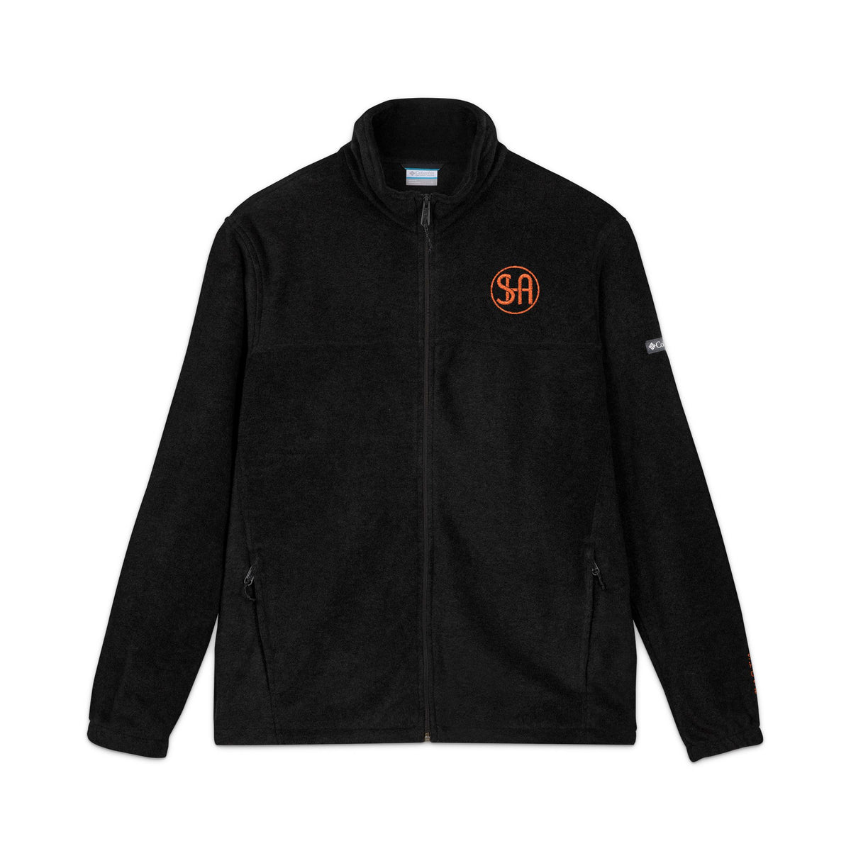 Columbia Fleece Jacket with Orange Monogram Embroidery