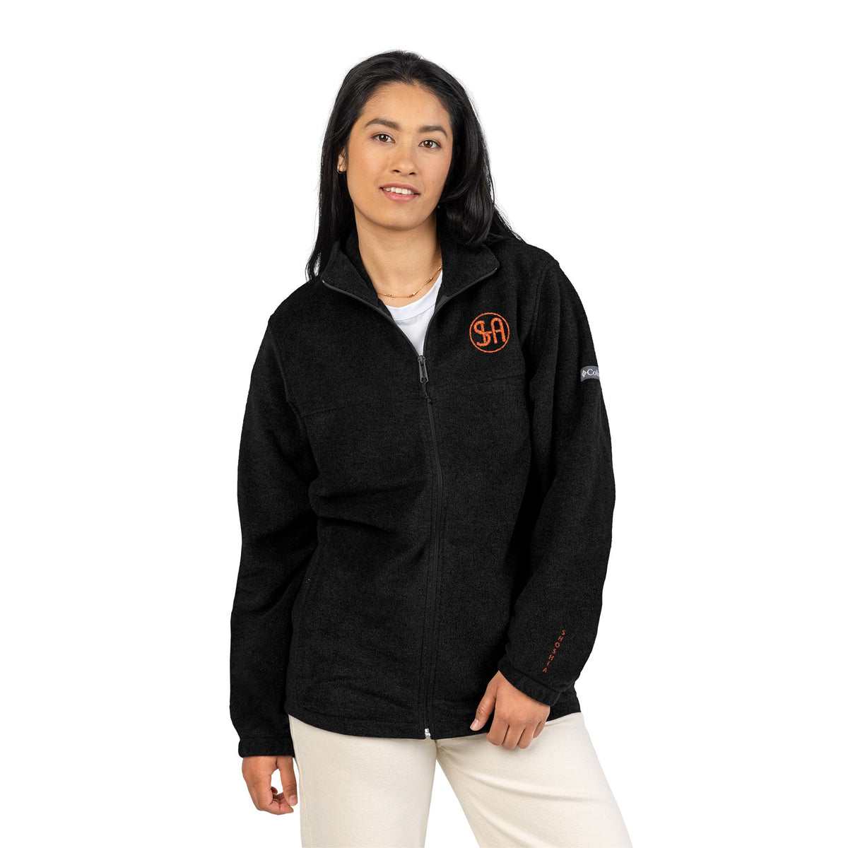 Veste polaire Columbia avec broderie monogramme orange